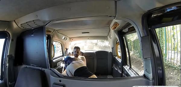  Horny couple hard boning in the taxi while filming them